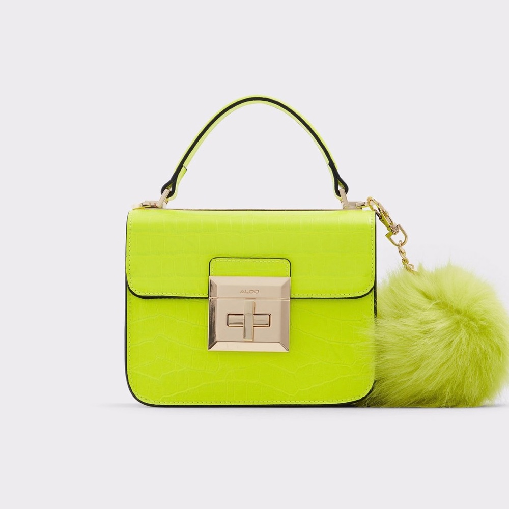 Aldo Chiadda Bright Yellow Women's Top Handle Handbag - Picture 2 of 11